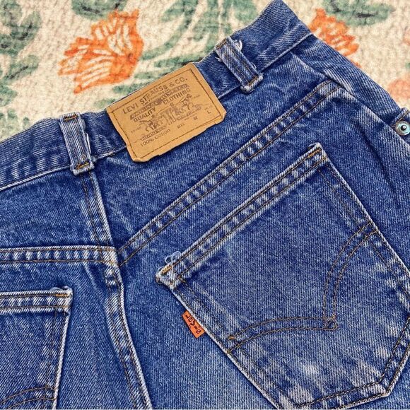 VTG Levi’s Rare Orange Tab High Rise Cut of shorts Size 24 100% cotton - Picture 6 of 9